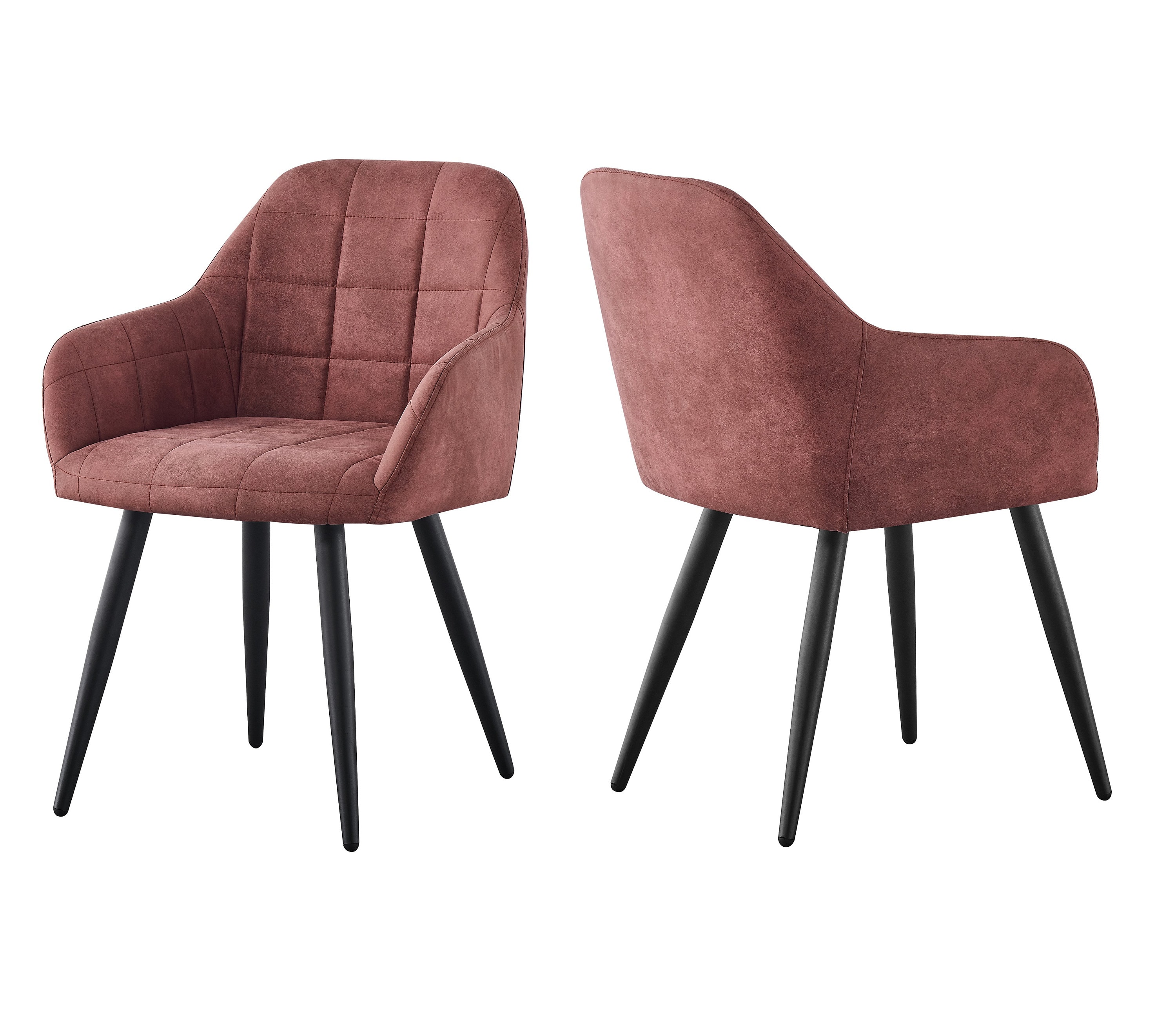 Set of 2 Faux Matte Suede Leather Dining Chairs Etsy UK