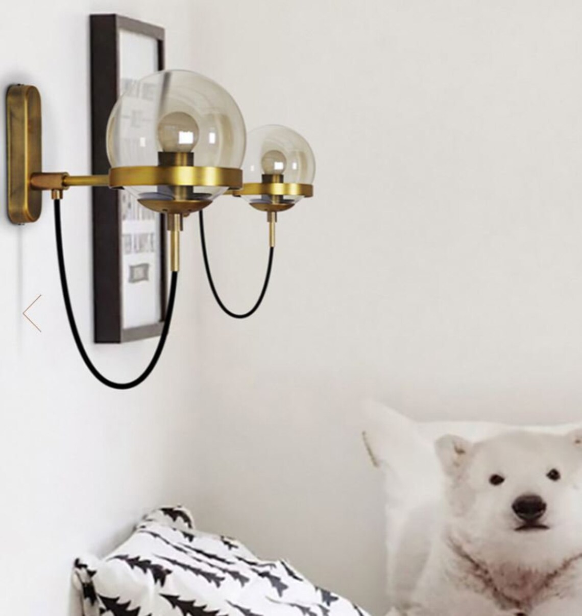 Wall Sconce Lamp Globe Glass Sconce Modern Home Decor Mid Etsy