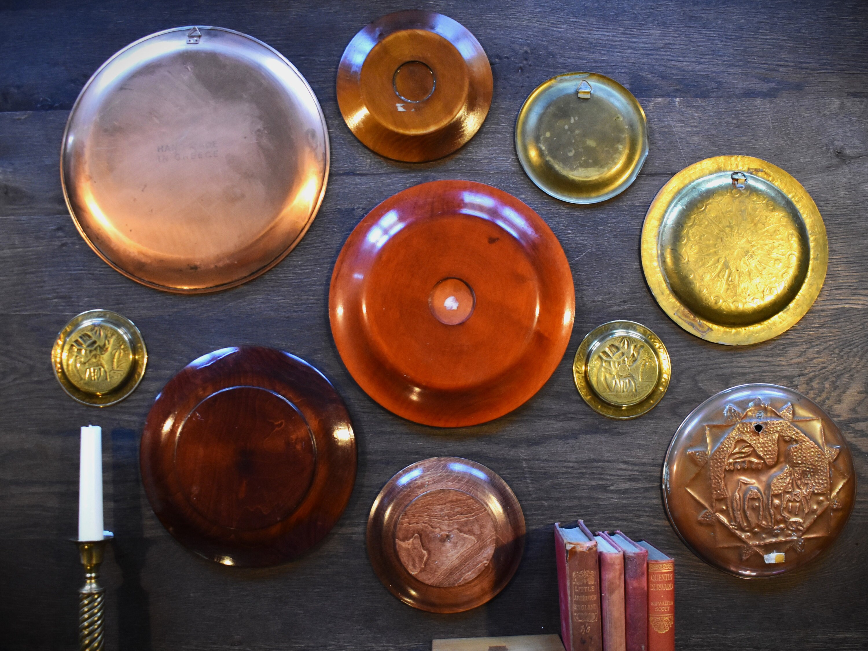Vintage Wall Plates. Antique Decorative Brass Copper & Wood Etsy UK