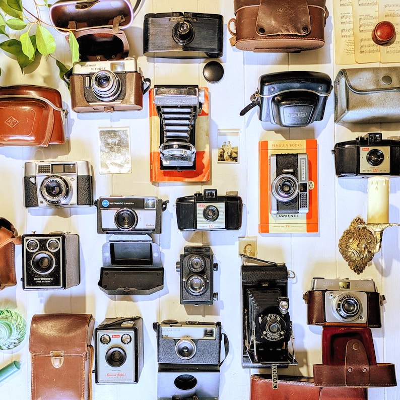 Retro Camera Collection: 1920s-70s Vintage Decor - Agfa, Kodak, Ilford ...