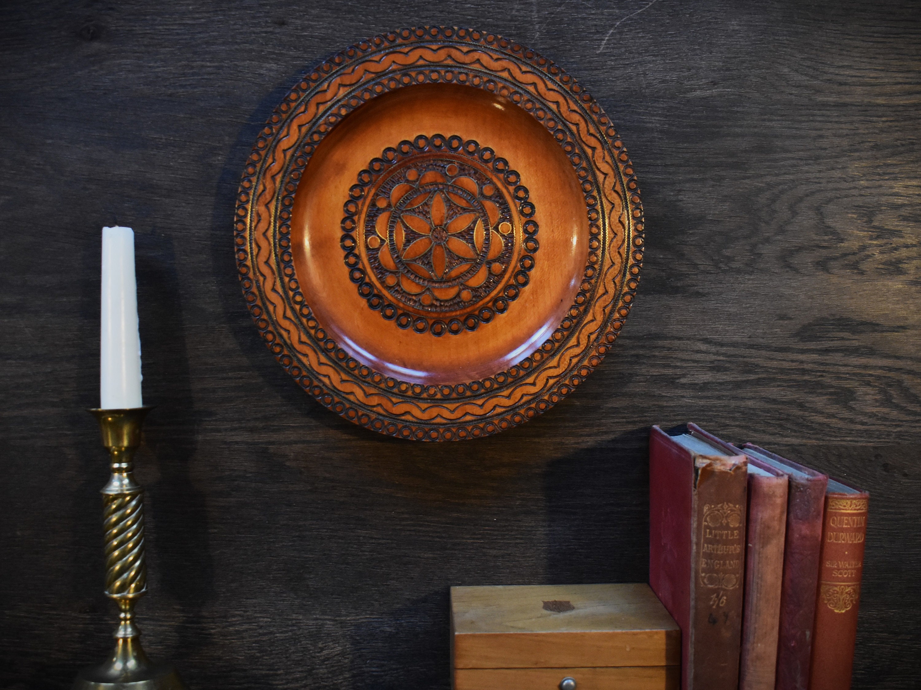 Vintage Wall Plates. Antique Decorative Brass Copper & Wood Etsy UK
