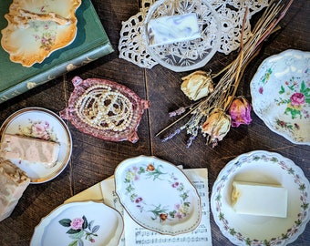 Vintage Soap Dish. Antique & Retro Ceramic and Glass Dishes. Handmade Eco Soap Dish. White, Pink, Green, Gold, Clear and Floral Soap Dishes.