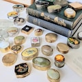 Vintage Pill Box/Snuff Box. Brass, Silver, Mother of Pearl, Onyx Boxes. Floral/Ornate Antique Pill Box. Round/Square/Oval Needle Box/Ashtray