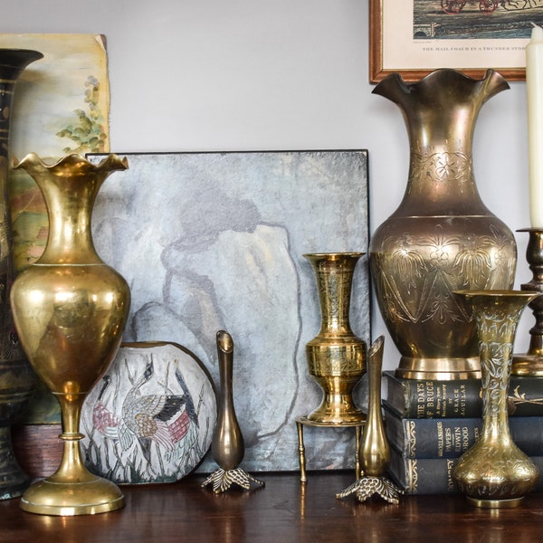 Vintage Brass Vase Etsy