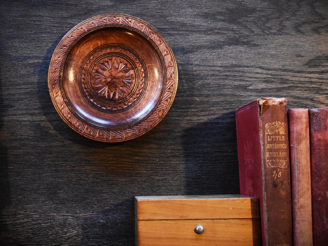 Vintage Wall Plates. Antique Decorative Brass Copper & Wood Etsy UK