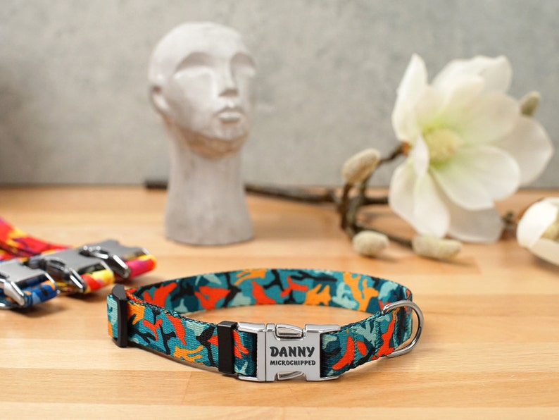 Personalized Camo Dog Collar Camouflage Fashion Dog Collar Etsy