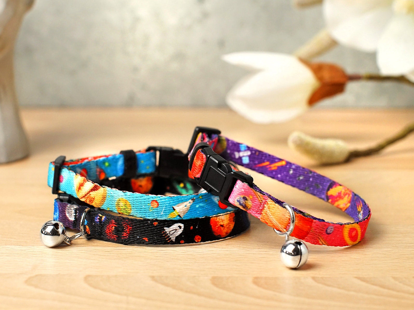 Breakaway Cat Collar in Space Styles Personalized Cat Collar Etsy