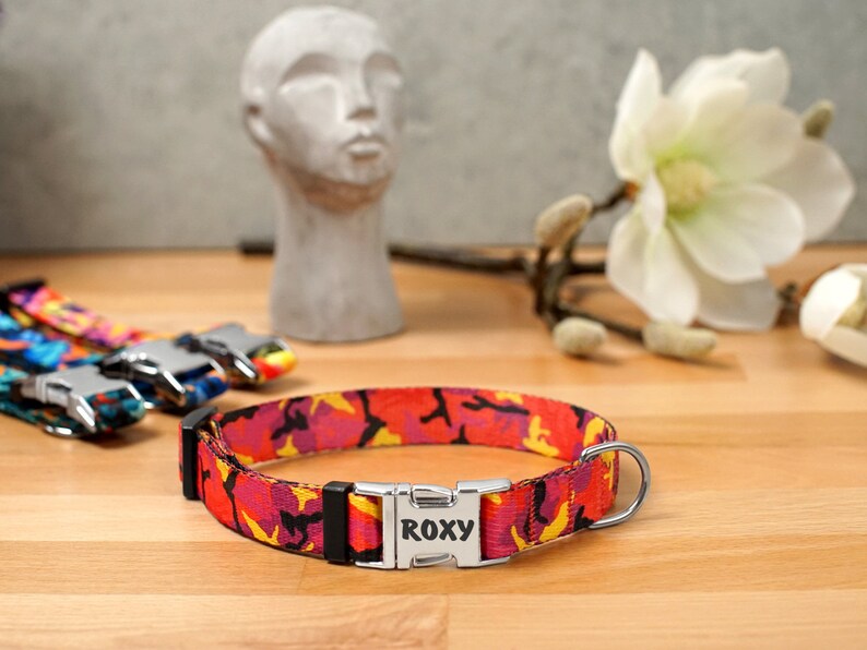 Personalized Camo Dog Collar Camouflage Fashion Dog Collar Etsy