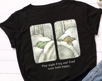 That Night Frog And Toad Were Both Happy Shirt, Gift For Friend Shirt, Friend Shirt, Vintage Bookish Shirt, Vintage Frog And Toad Shirt