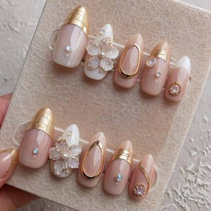Reusable Coastal Chic,Premium Press on Nails Gel, Colorful Beach-Inspired Gel Nails,Premium Handmade Summer Nails,Cute Reusable Nail Art Set