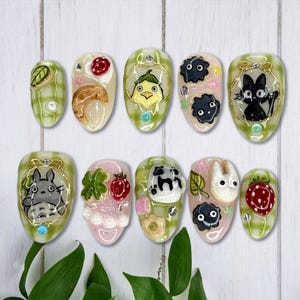 Handmade Studio Ghibli Press On Nails