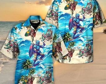 Father Day Special Star Wars Synthwave Hawaiian Shirt, Star War Shirt, Dadalorian Dad Shirt, Summer Hawaiian Shirt, Beach Shirt