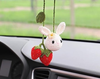 スマホアクセサリー rabbit_xxx Steel Beads Phone Strap With Pink Rabbit Toy | Velvet Luna