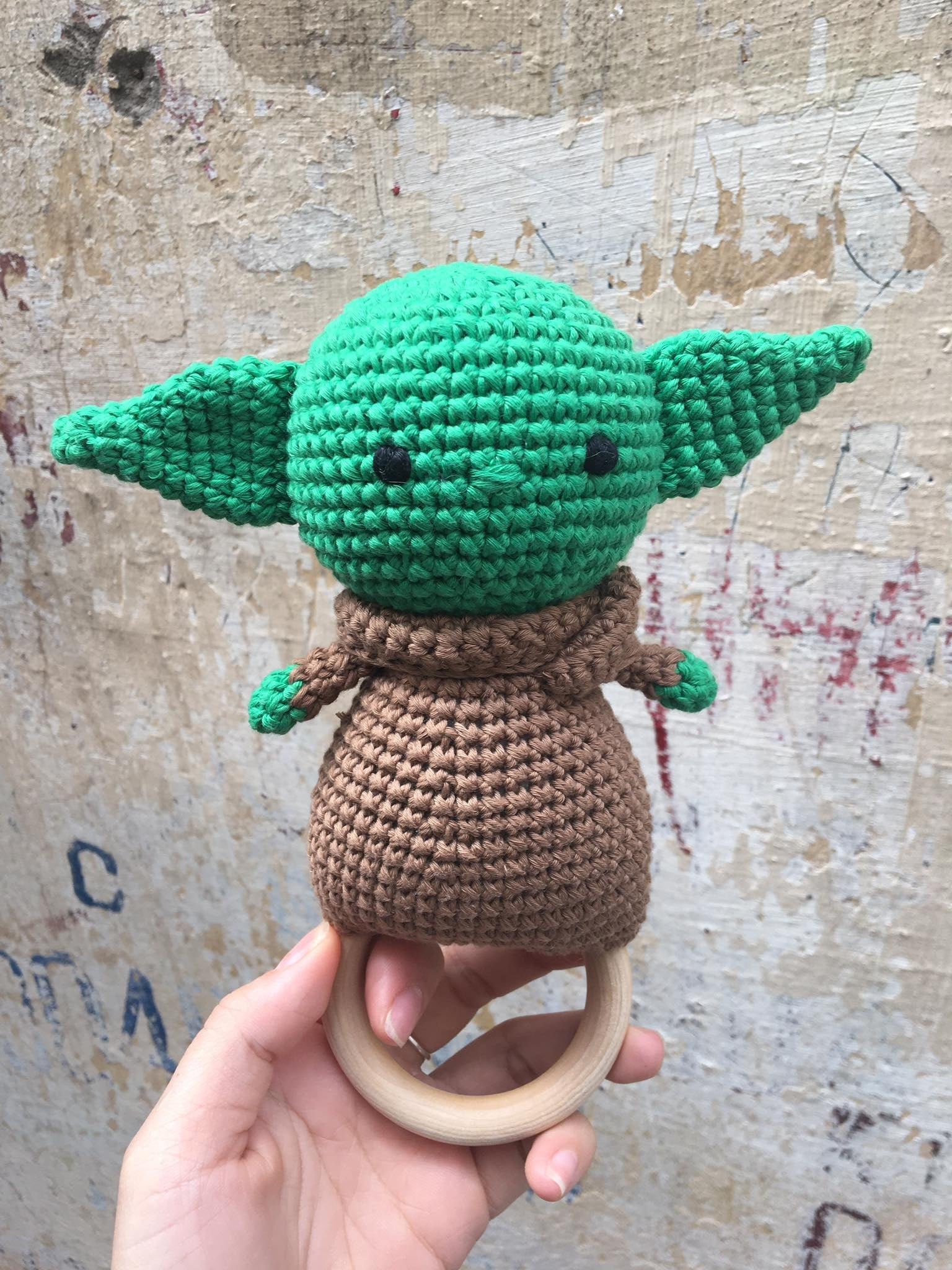 Adorable Baby Yoda Rattle Handmade stuffed animals for Kids Etsy
