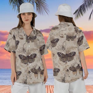 Aesthetic Celestial Moth Hawaiian Shirt