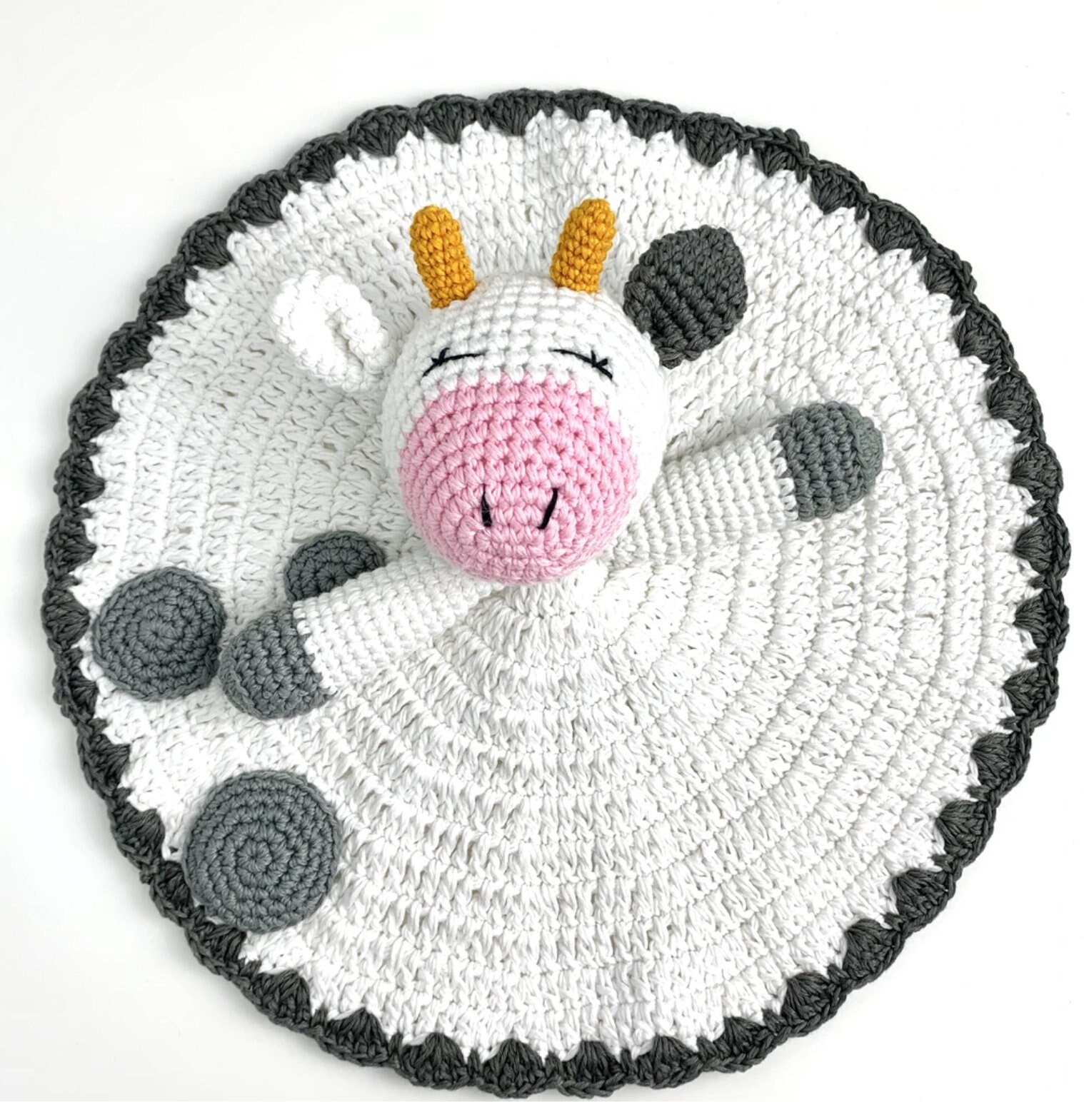 Adorable White Dairy Cows Baby Blanket Baby Lovey Etsy