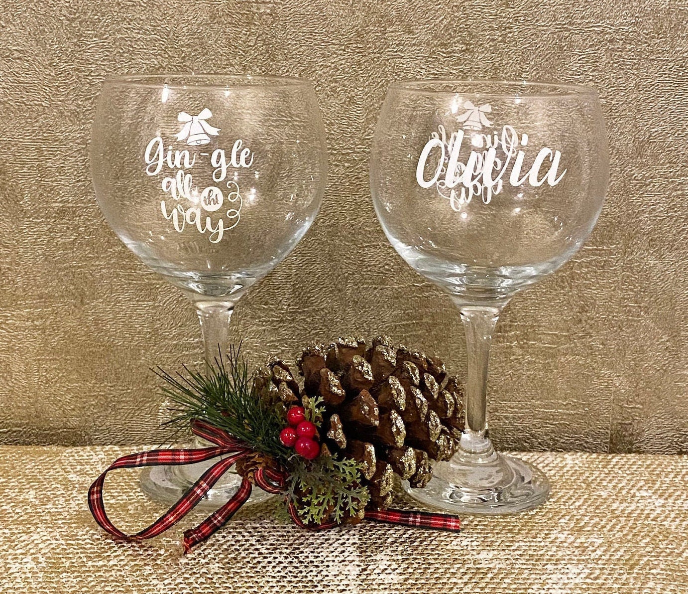 Personalised Gin Glass Christmas Gin Glass Christmas Etsy