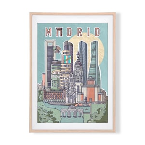 Poster de Madrid de sonofoabitcho, cartel de Madrid, original print, decoración del hogar, Madrid España, impresión A2/A3/A4/A5
