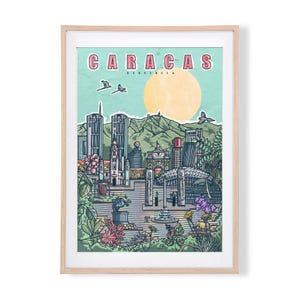 Caracas Print / Poster / Illustration / Architecture / Venezuela / Postcard / Gift / Original / Print / Skyline