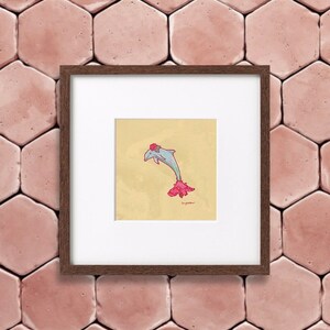 Fiche Delfin Hibiscus / fleur / Affiche / Illustration / BD / enfant / Carte postale / Cadeau / Original / Print / Fineart