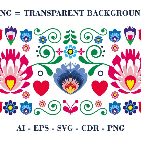 Traditional Polish folk pattern SVG, digital download (includes svg, eps, ai, pdf, png file formats)