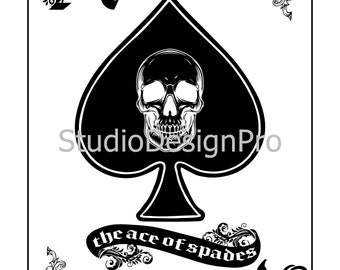 Ace of Spades Card, SVG Cut File, digital download (includes svg, dxf, eps, ai, pdf, png file formats) INSTANT DOWNLOAD