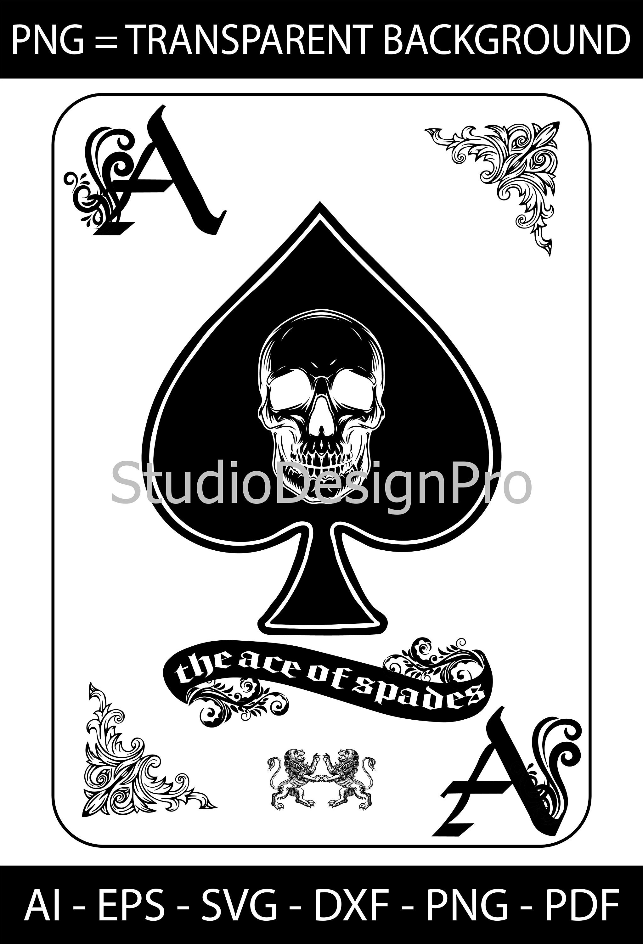 Ace of Spades Card SVG Cut File Digital Download includes Etsy UK