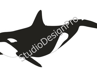 Orca SVG, digital download (includes svg, dxf, eps, ai, pdf, png file formats)