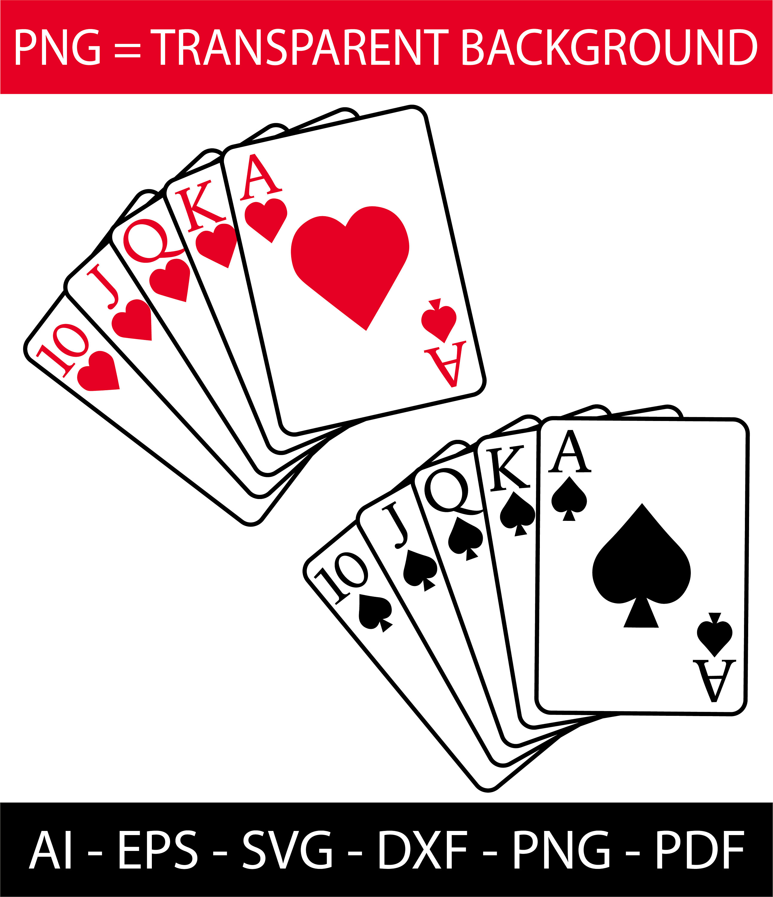 Playing Cards Svg cut Files Svg Cricut Cut Files Poker Cards Vector