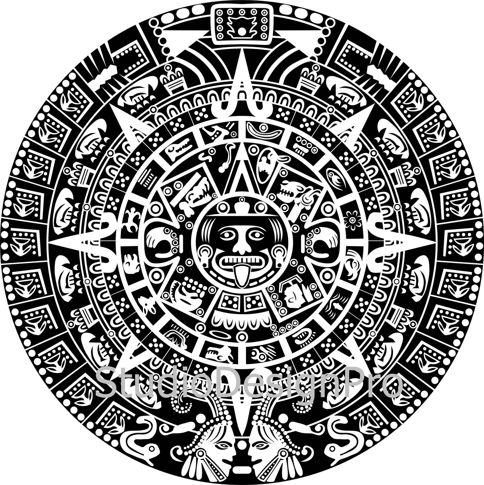 Mayan calendar SVG EPS AI dxf pdf png Etsy