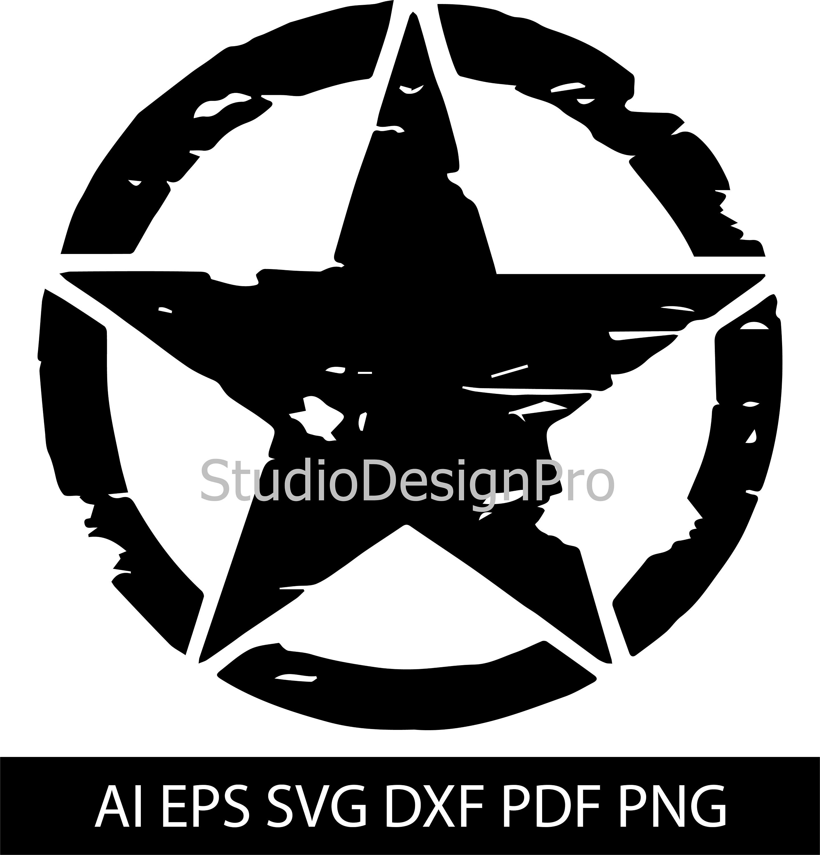 Military star stencil design Art Board Print for Sale by