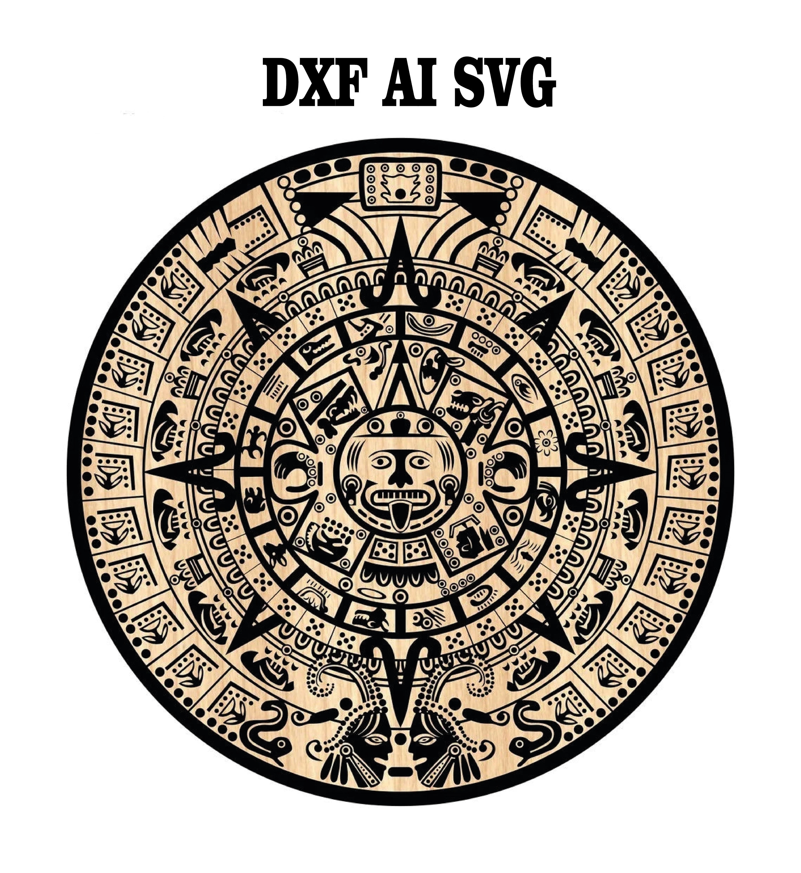 Mayan Calendar DXF SVG AI Vector Perfect for Laser Engraving. Etsy