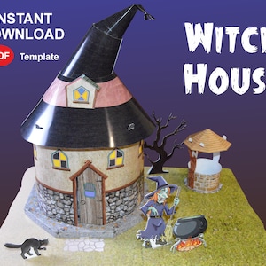 Paper Witch House | Witch House | Paper Craft | 3D Paper Model | Paper Model | Templates for Gift | Halloween Craft | Haunted House