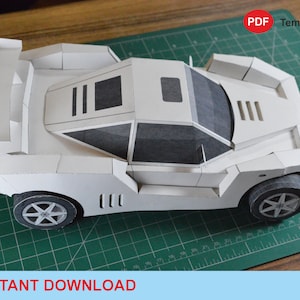 Paper Model Car | Sports Car | Paper Craft | 3D Paper Model | Paper Model | Car Templates for Gift