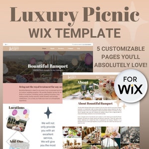 Wix Luxury Picnic Website Template | Website Template for Luxury Picnic Businesses | Clean and Creative | Wix Design Template