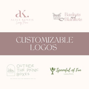 Logotipos de negocios de picnic de lujo / Plantilla de logotipo Canva para empresa de planificación de picnic premium / Logotipos de Canva para emprendedores de picnic imagen 1