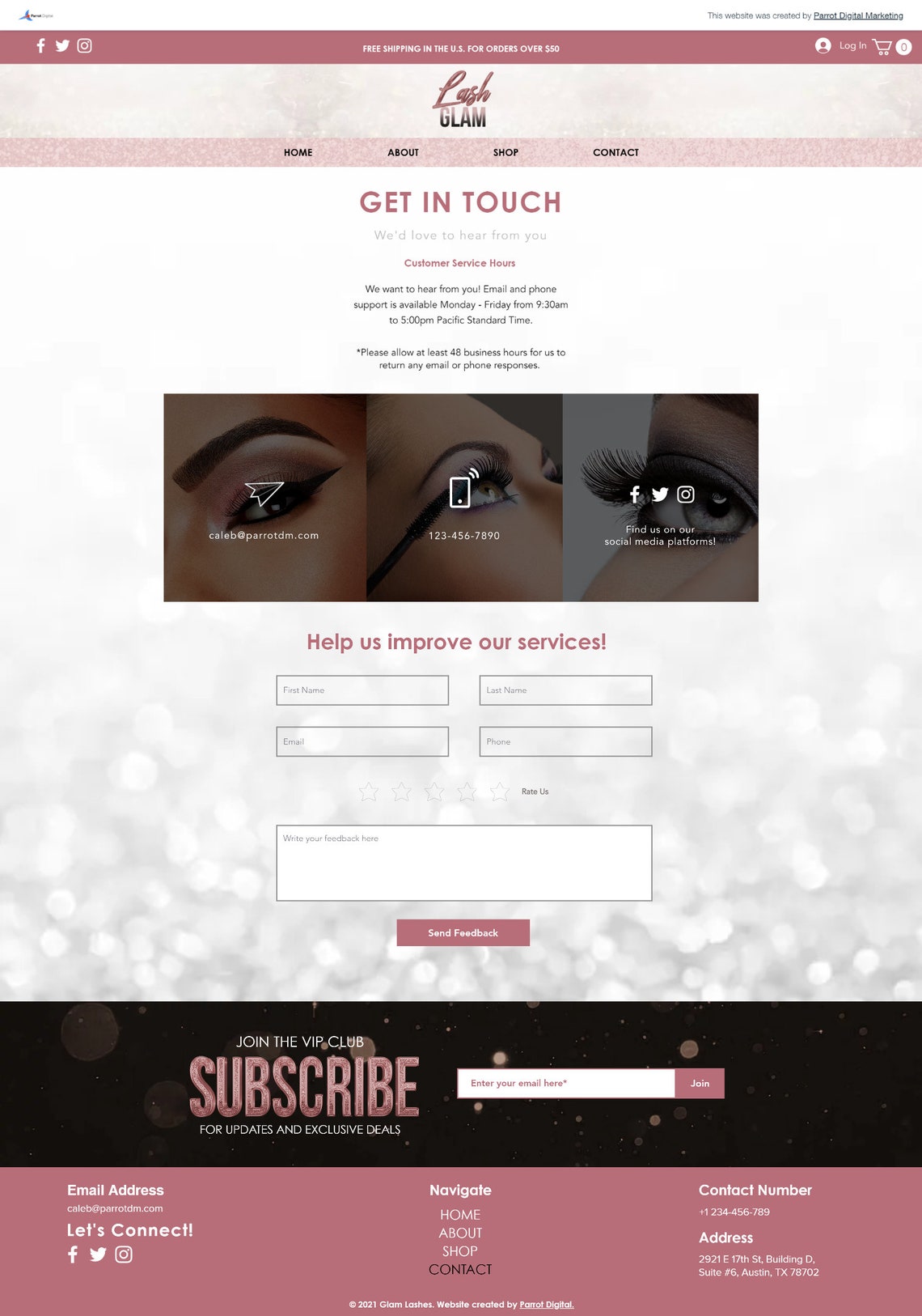 Glamorous Lashes Website Template for Wix / Eyelash E-commerce Store ...