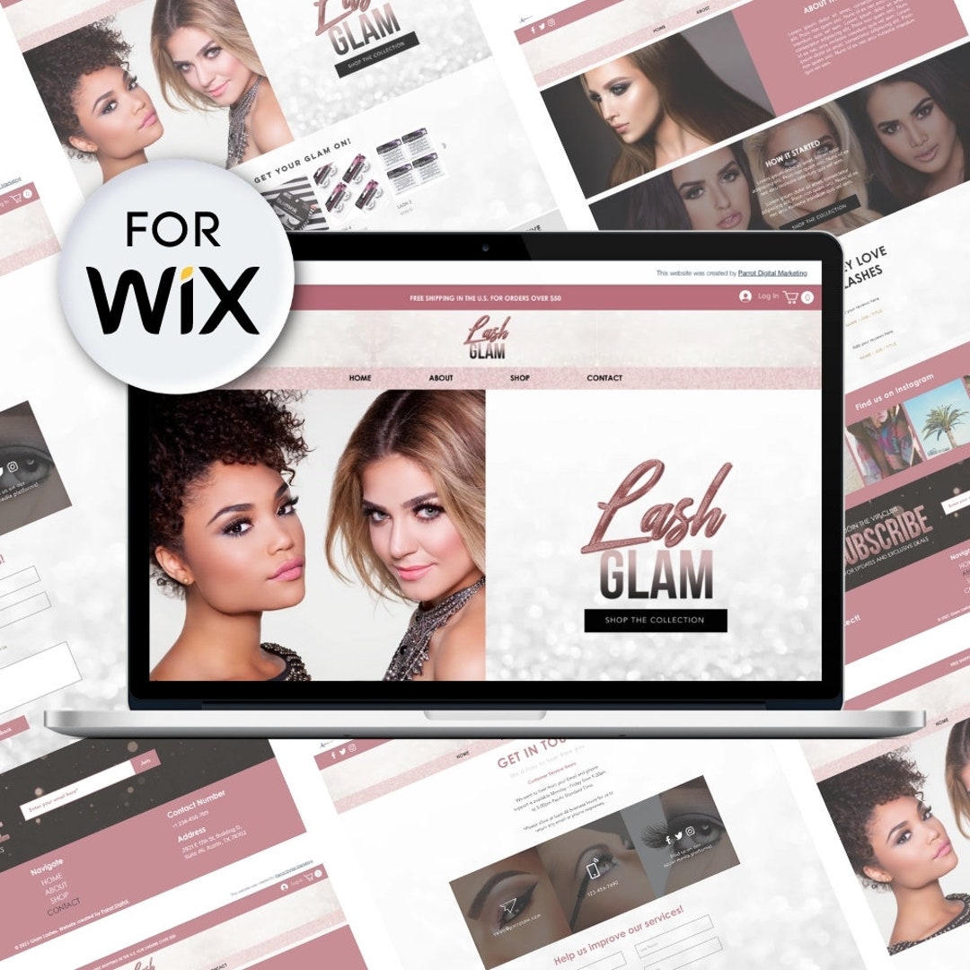 Glamorous Lashes Website Template for Wix / Eyelash E-commerce Store ...
