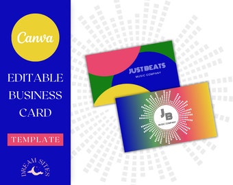 Professional Business Card Template for Music Businesses | Canva Business Card Design | Editable Business Card