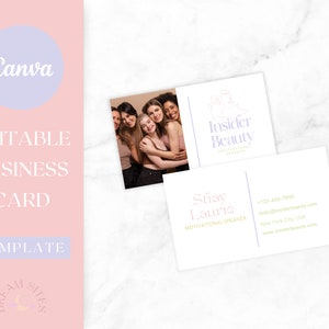 Professional Business Card Template Insider Beauty | Canva Business Card Design | Editable Business Card