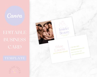 Professional Business Card Template Insider Beauty | Canva Business Card Design | Editable Business Card