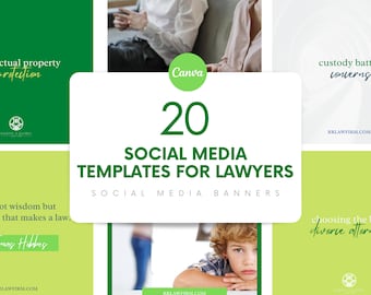Social Media Posts for Lawyers | Canva Templates | Unique Canva Designs for Lawyers | Customizable Social Templates | Graphic Design for Law
