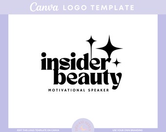 Logo Template Canva | Editable Logo Design | Insider Beauty | Logo for Speakers