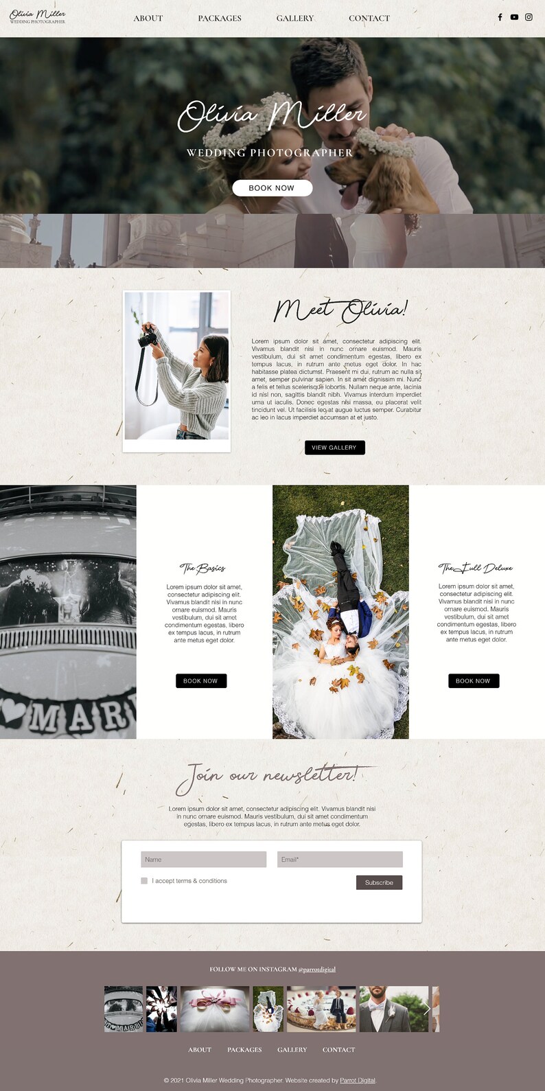 Plantilla de sitio web de fotógrafo de bodas para Wix / Diseño de sitio web de fotógrafo de compromiso / Sitio web comercial profesional para Wix / Creativo imagen 2