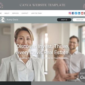 Real Estate Business Canva Website Template | Canva Website Template for Real Estate Agents | Real Estate Website Design