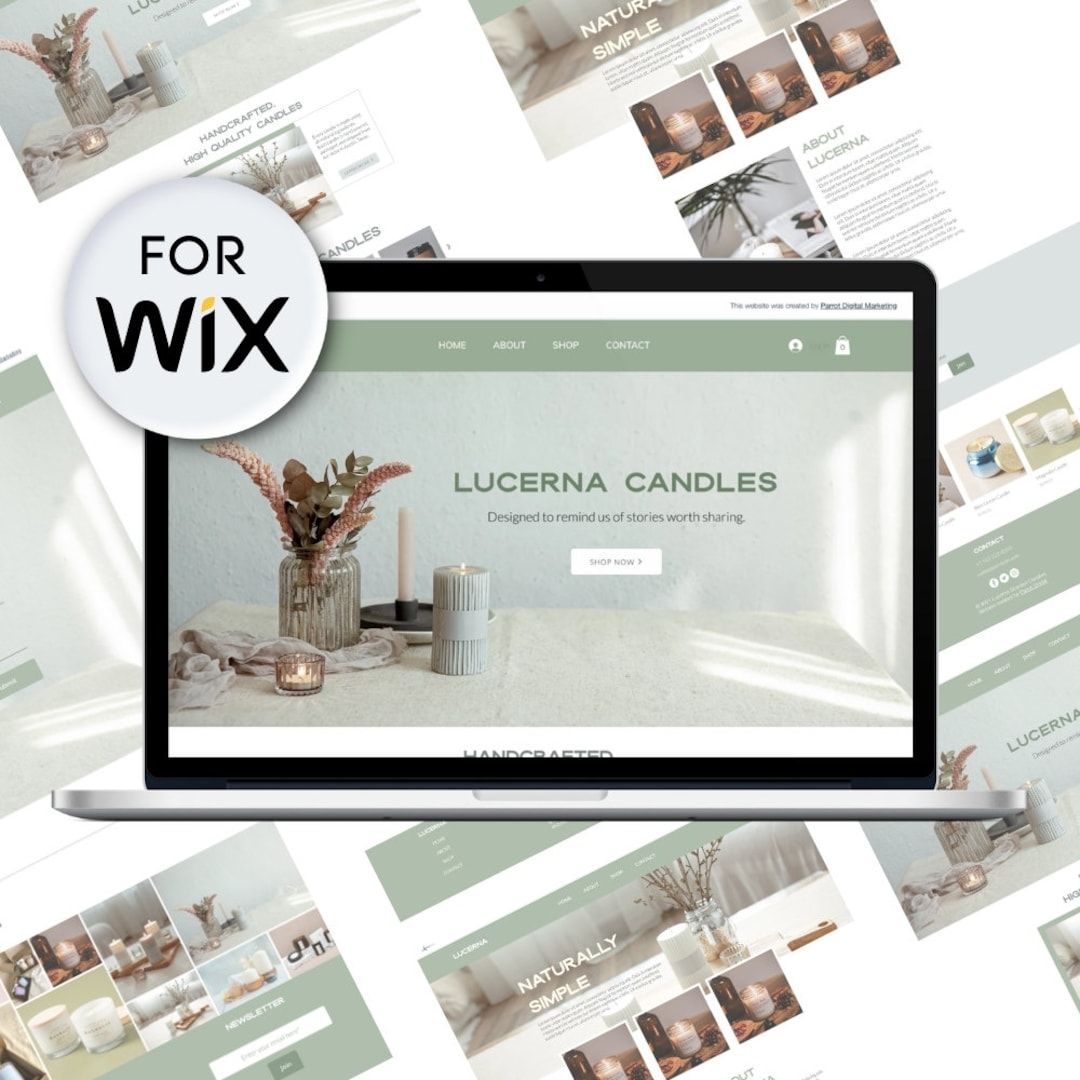 Candle Store Wix site Template Online Wix Etsy UK