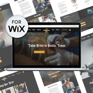 Plantilla de sitio web de Wix Tattoo Artist / Sitio web de plantilla de estudio de tatuajes / Sitio web de Wix para artistas de tatuajes / Sitio web de tatuajes