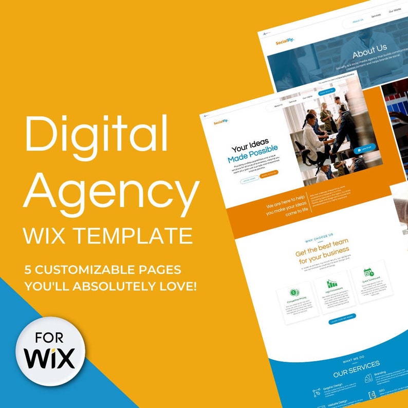 Plantilla de agencia digital Wix / Plantilla de sitio web para agencias digitales / Limpio y simple / Agencia digital / Diseño de sitio web para equipo de marketing imagen 1