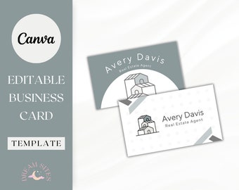 Professional Business Card Template Real Estate | Canva Business Card Design | Editable Business Card