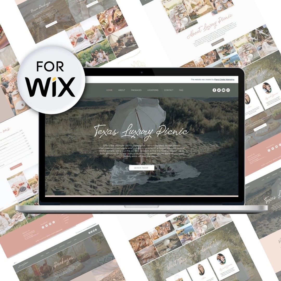 Luxury Picnic Business site Template Wix site Template for Premium Picnic Planning Company